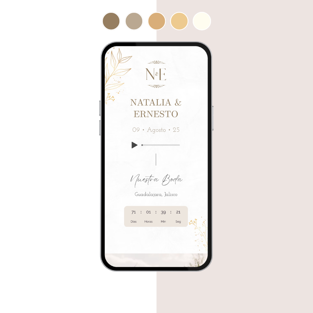 Invitación de Bodas Digital Estilo Glam – Mi Convite, image size:1080x1080